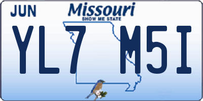 MO license plate YL7M5I