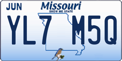 MO license plate YL7M5Q