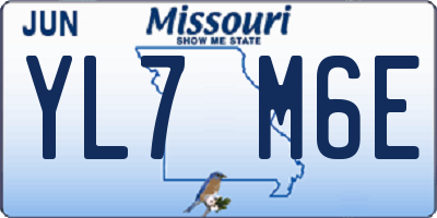 MO license plate YL7M6E