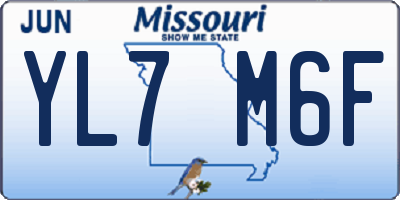 MO license plate YL7M6F