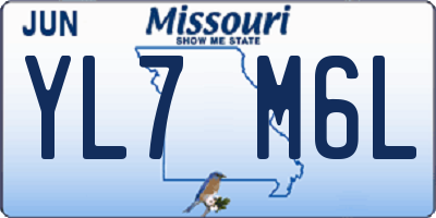 MO license plate YL7M6L
