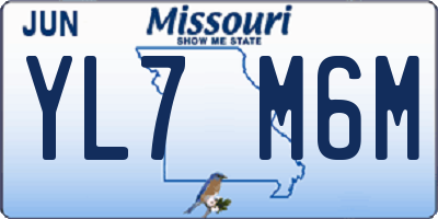 MO license plate YL7M6M