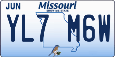 MO license plate YL7M6W