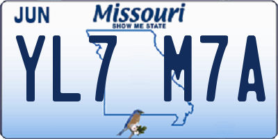 MO license plate YL7M7A