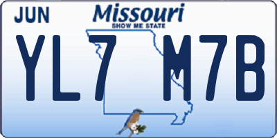 MO license plate YL7M7B