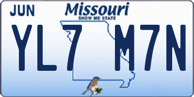 MO license plate YL7M7N