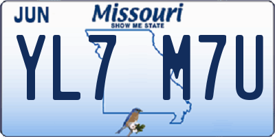 MO license plate YL7M7U