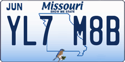 MO license plate YL7M8B