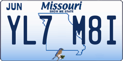MO license plate YL7M8I