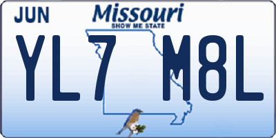 MO license plate YL7M8L