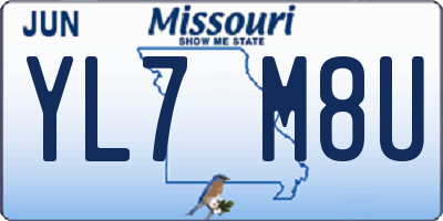 MO license plate YL7M8U
