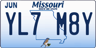 MO license plate YL7M8Y