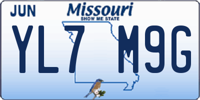 MO license plate YL7M9G