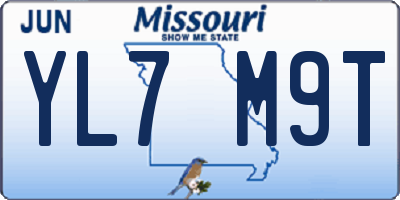 MO license plate YL7M9T