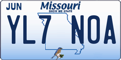 MO license plate YL7N0A