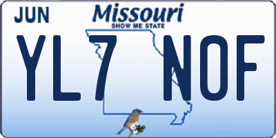 MO license plate YL7N0F