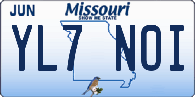 MO license plate YL7N0I
