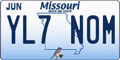 MO license plate YL7N0M