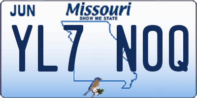 MO license plate YL7N0Q