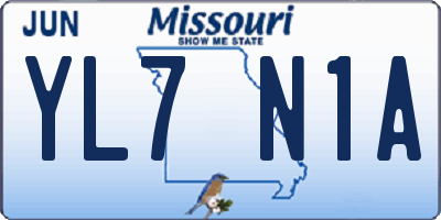 MO license plate YL7N1A