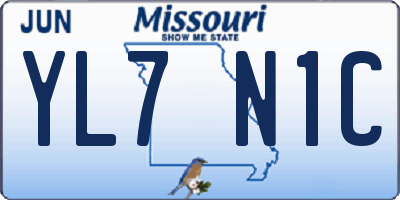 MO license plate YL7N1C