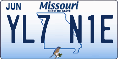 MO license plate YL7N1E