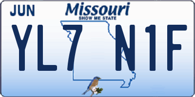 MO license plate YL7N1F
