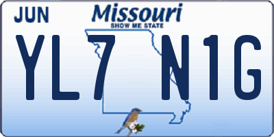 MO license plate YL7N1G