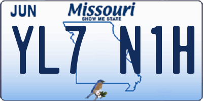 MO license plate YL7N1H
