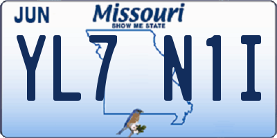 MO license plate YL7N1I