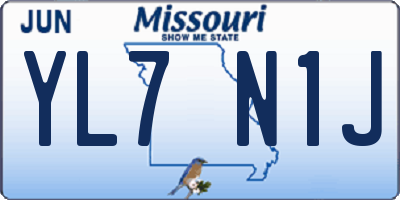 MO license plate YL7N1J