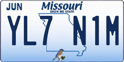 MO license plate YL7N1M