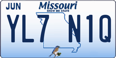 MO license plate YL7N1Q