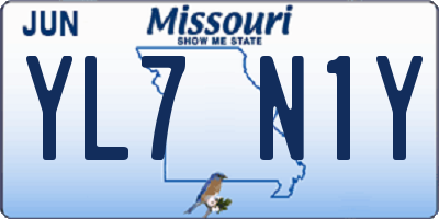 MO license plate YL7N1Y