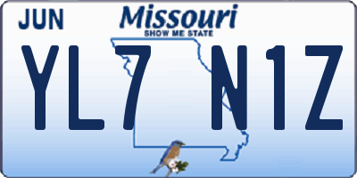 MO license plate YL7N1Z