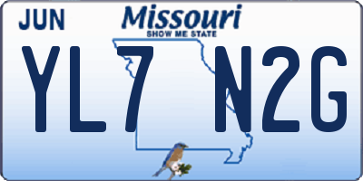 MO license plate YL7N2G
