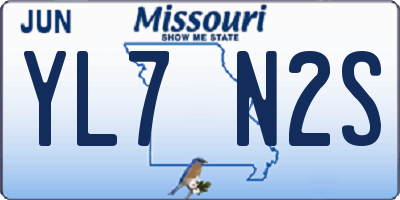 MO license plate YL7N2S