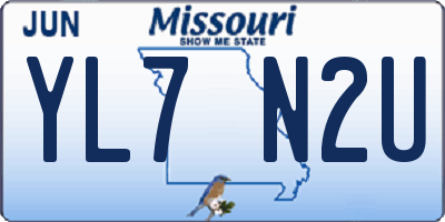MO license plate YL7N2U