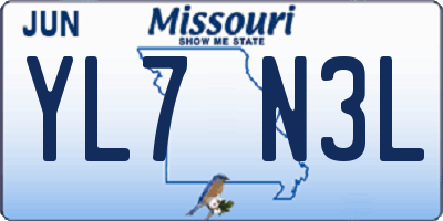 MO license plate YL7N3L