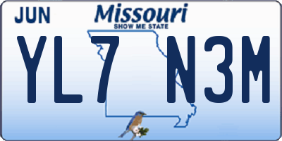 MO license plate YL7N3M