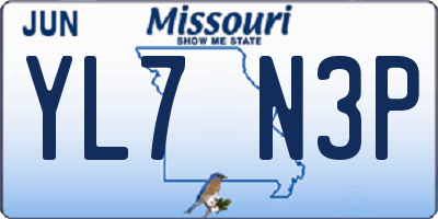 MO license plate YL7N3P