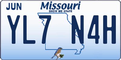 MO license plate YL7N4H