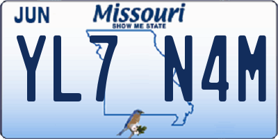 MO license plate YL7N4M