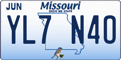 MO license plate YL7N4O