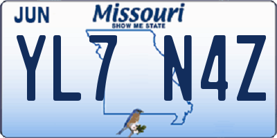 MO license plate YL7N4Z