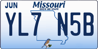 MO license plate YL7N5B