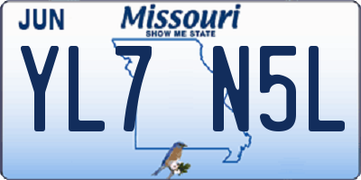 MO license plate YL7N5L