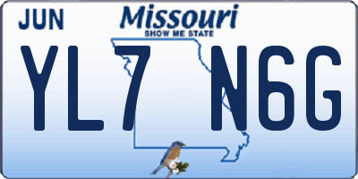 MO license plate YL7N6G