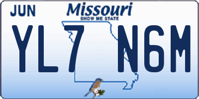 MO license plate YL7N6M