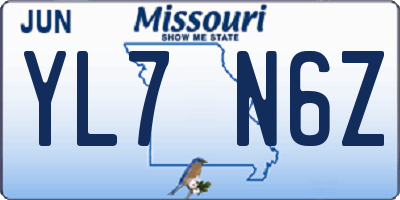 MO license plate YL7N6Z